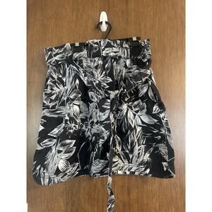 C&C California Women's Black Tropical Stretch Waist Tie 100% Lyocell Skirt L